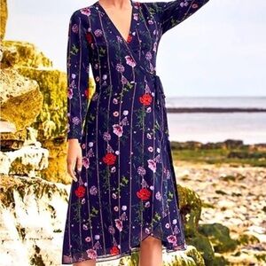 Ted Baker Navy Floral Long Sleeve Dress